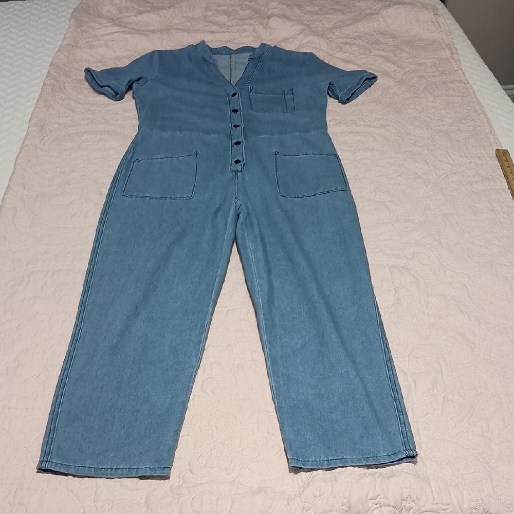 Womens Blue Denim Jumpsuit